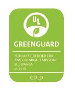 Gli inchiostri  UV LED  LH-100, LUS-120 and LUS-150 sono certificati GREENGUARD